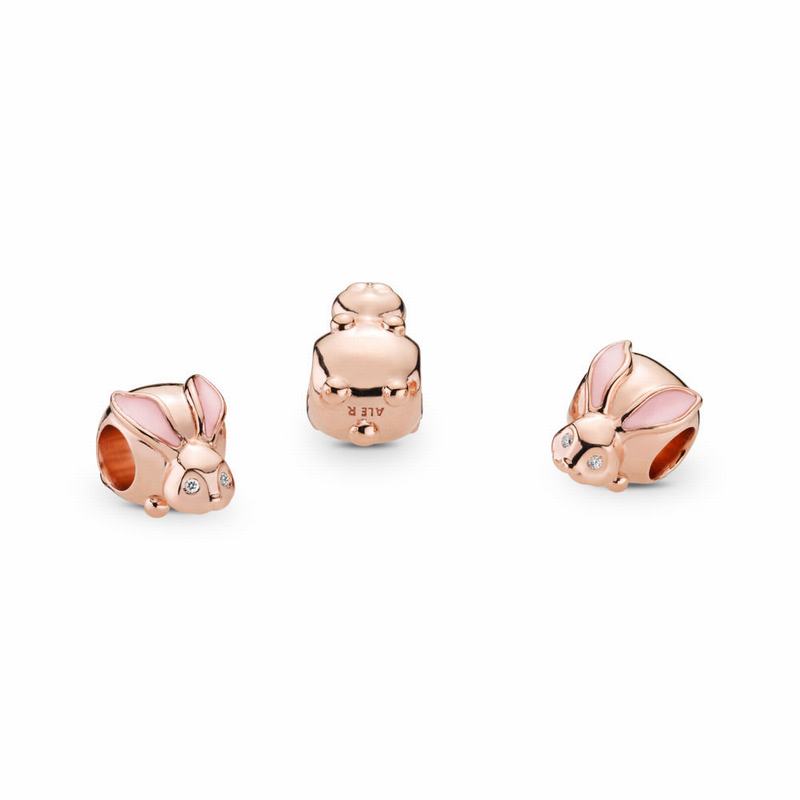 PANDORA Rose™ Cute Bunny Charm Pink Egypt NY9802543